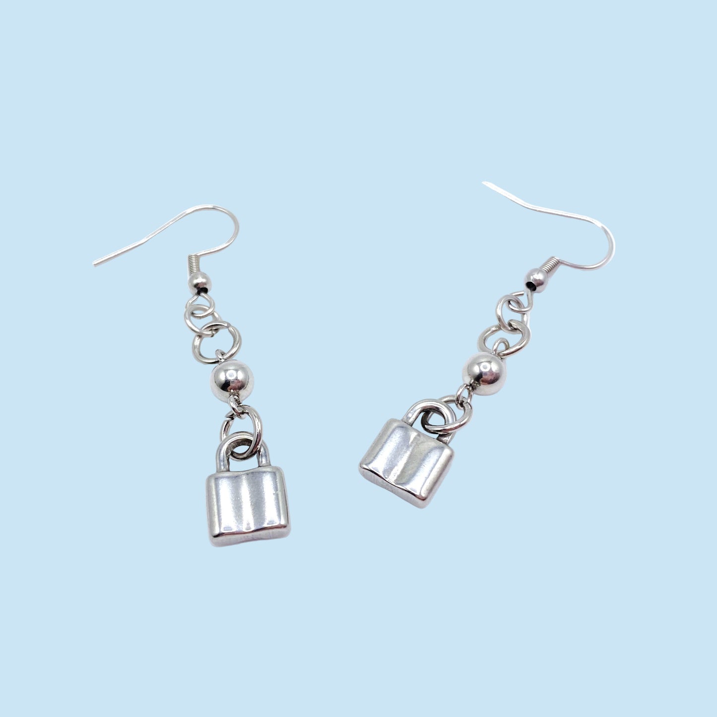 Owned Earrings with Lock Charm Submissive BDSM Fetish Swingers Jewelry