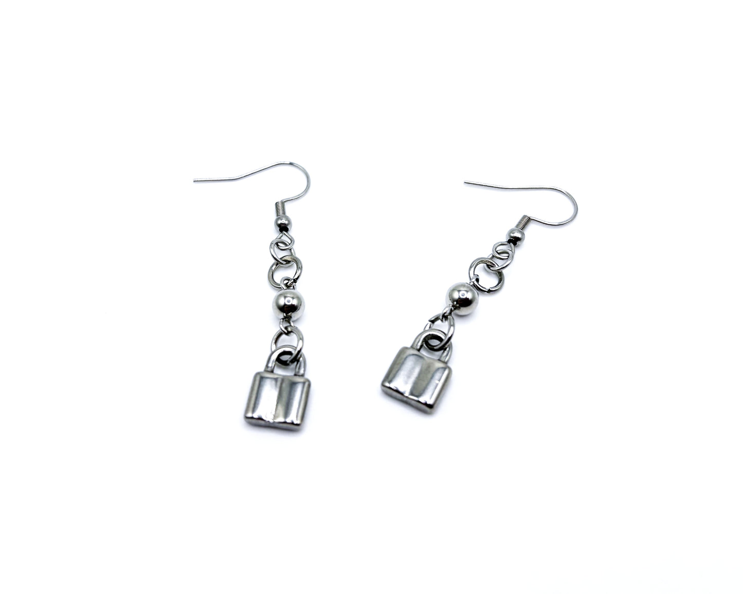 Owned Earrings with Lock Charm Submissive BDSM Fetish Swingers Jewelry