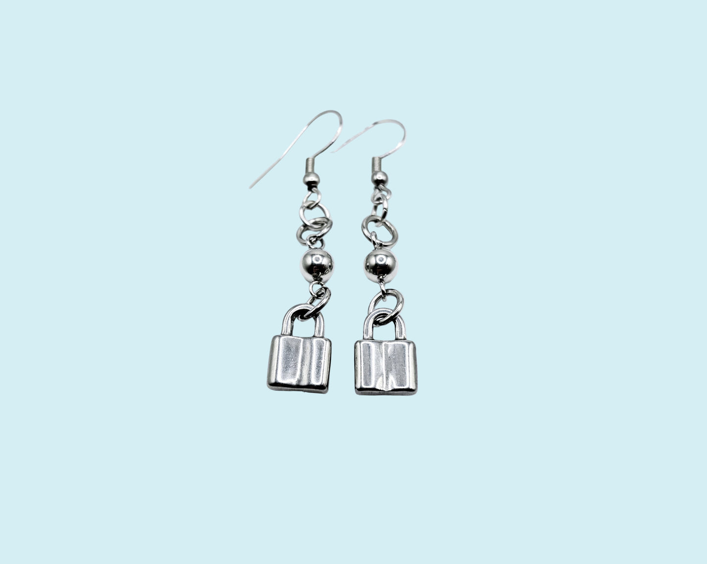 Owned Earrings with Lock Charm Submissive BDSM Fetish Swingers Jewelry