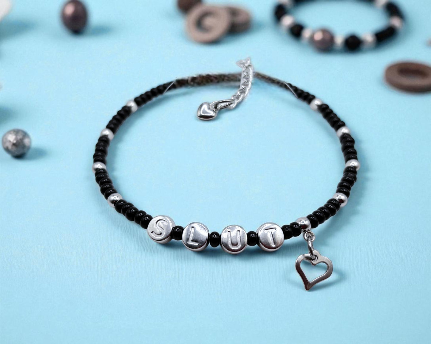 CumSlut Slut Hotwife Swingers Jewelry Anklet / Bracelet with Charm
