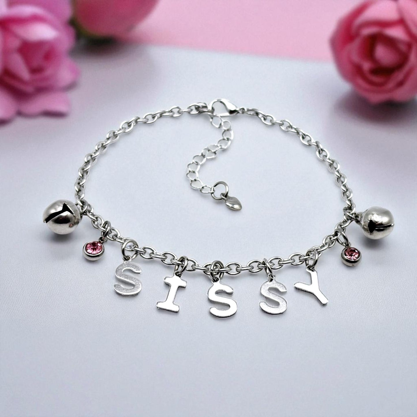 Sissy Custom Anklet Bracelet with Jingling Bells