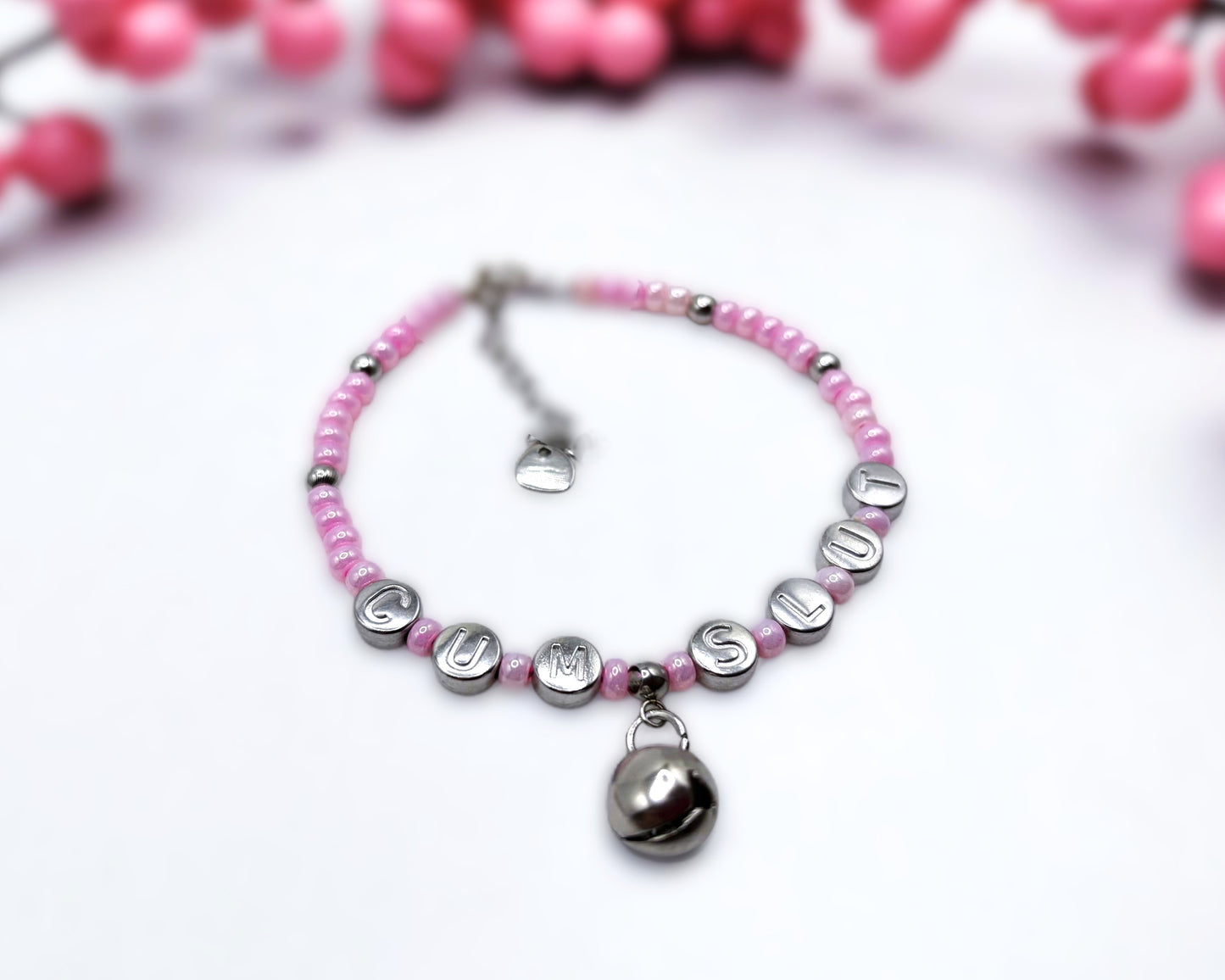 CumSlut Anklet Bracelet with Heart Charm