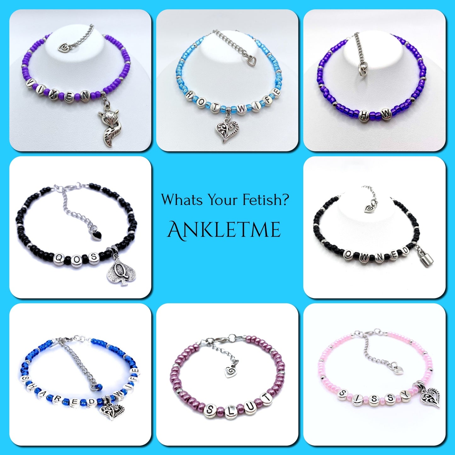 Hotwife Anklet Bracelet Matching 2 pc Set