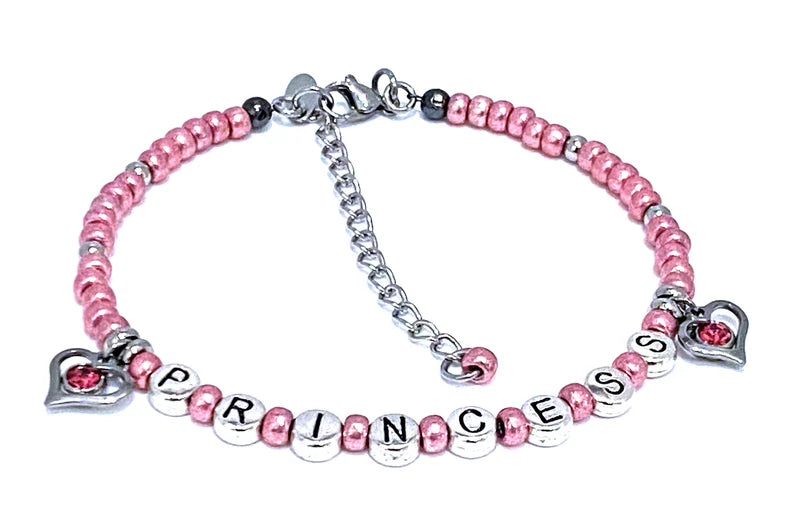 Princess BBC Anklet Bracelet Coral Pink