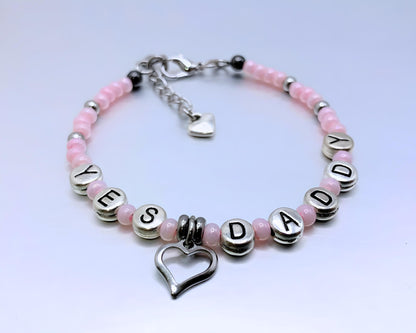 Yes Daddy Anklet / Bracelet w/ Heart Charm