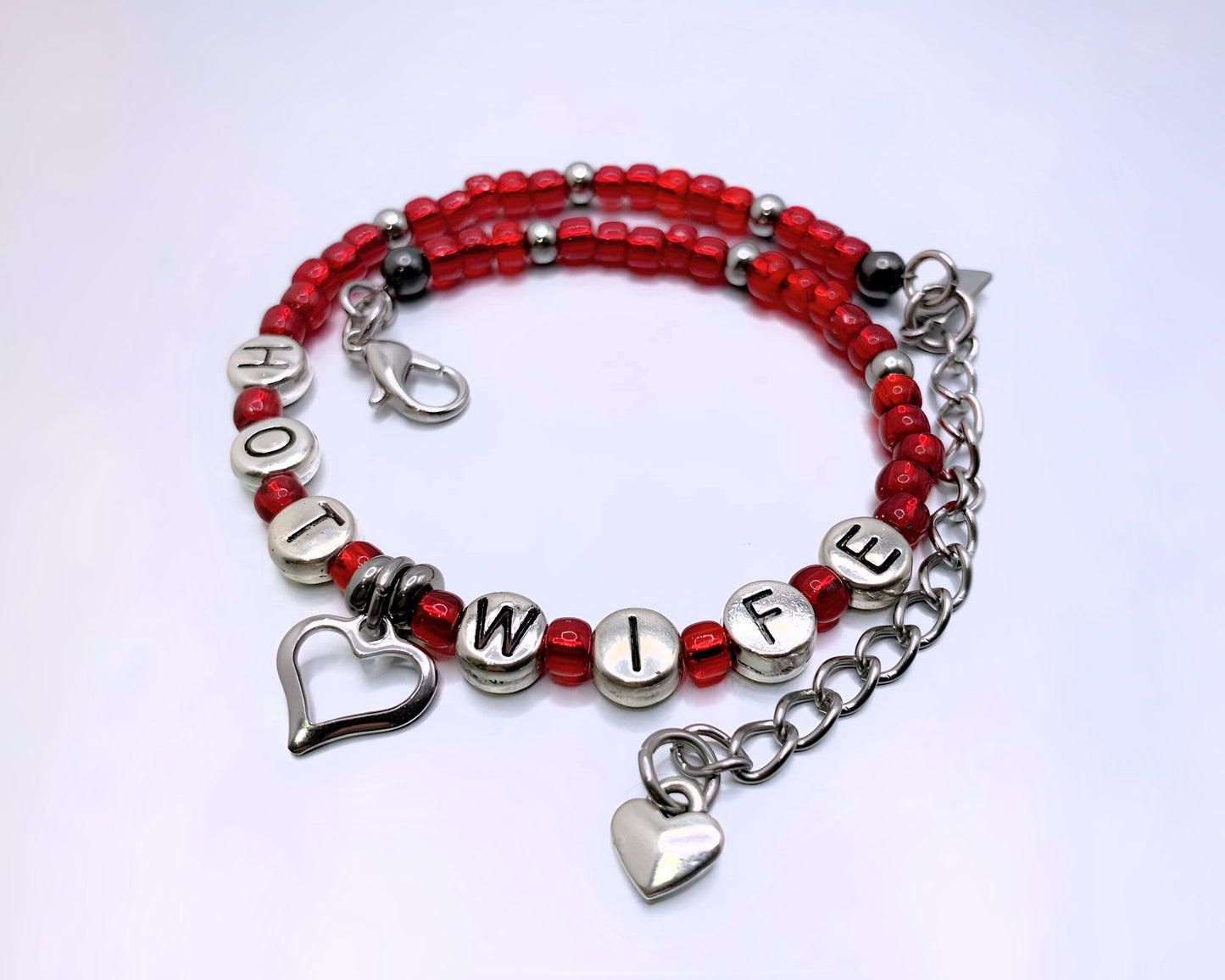 Hotwife Anklet / Bracelet with Heart Charm