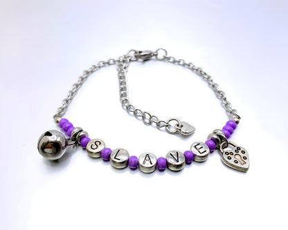 Slave Anklet Bracelet with Lock and Jingling Bell Charm