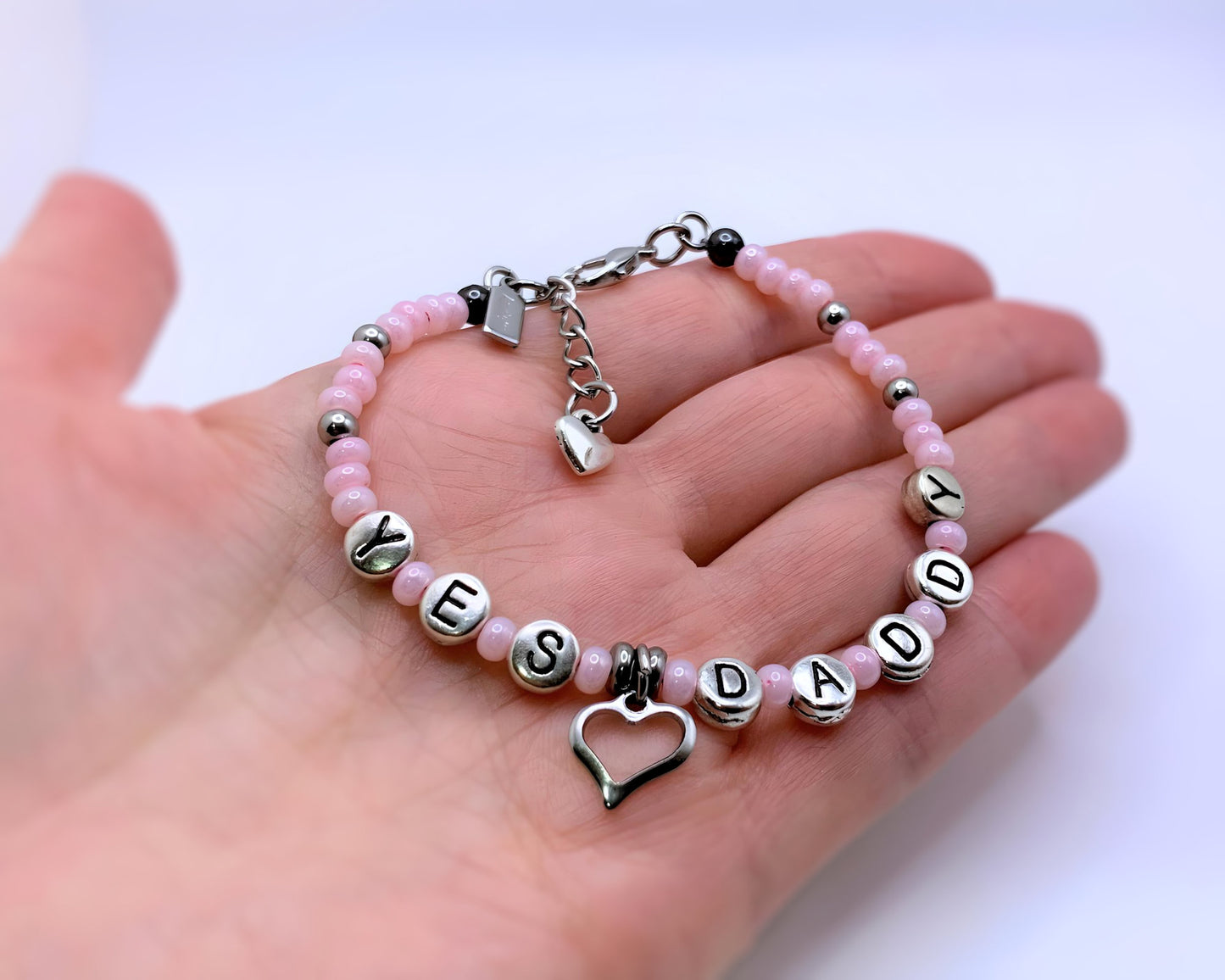Yes Daddy Anklet / Bracelet w/ Heart Charm