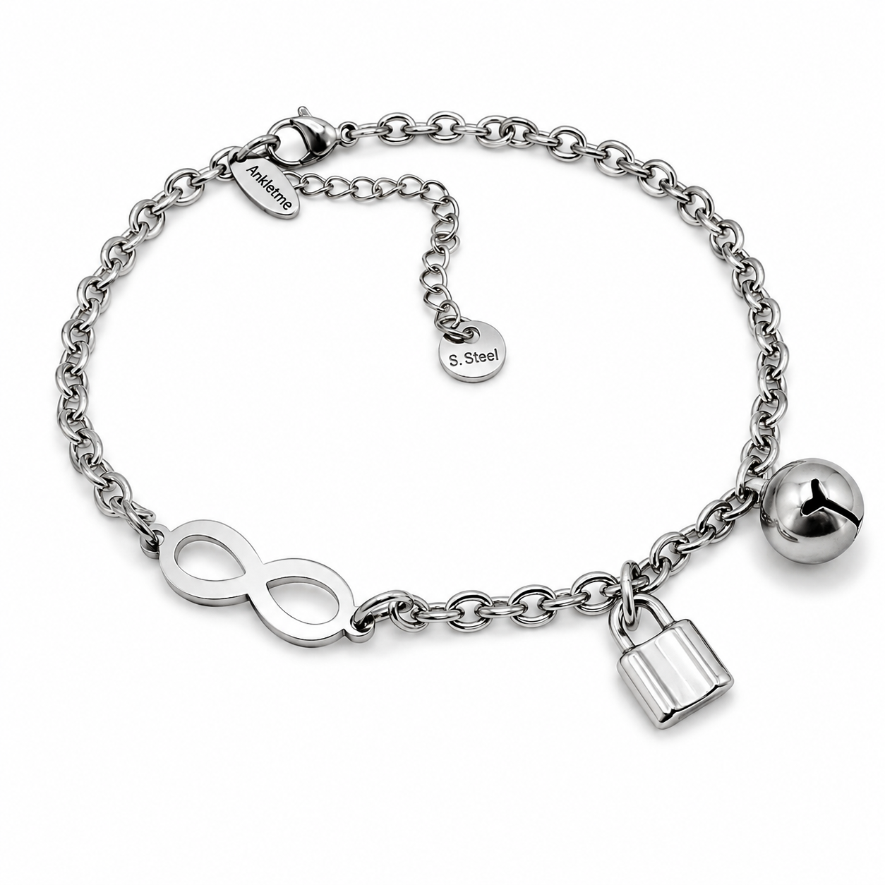 Submissive Owned Anklet Bracelet Choker with Infinity Connector