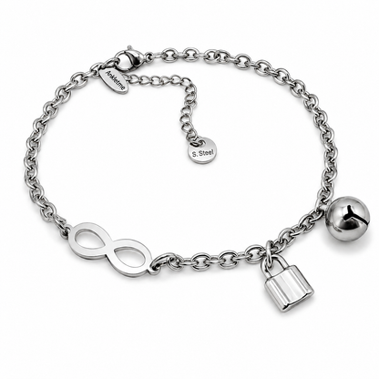Submissive Owned Anklet Bracelet Choker with Infinity Connector