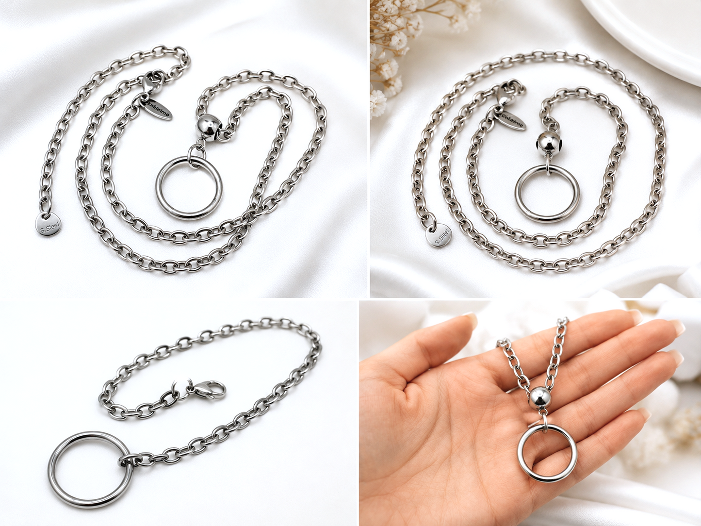 Submissive BDSM Choker Collar Necklace Chain Jewelry