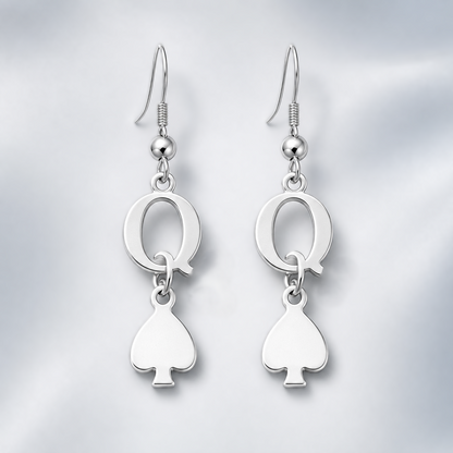 QOS Queen of Spades BBC Earrings - 100% Stainless Steel