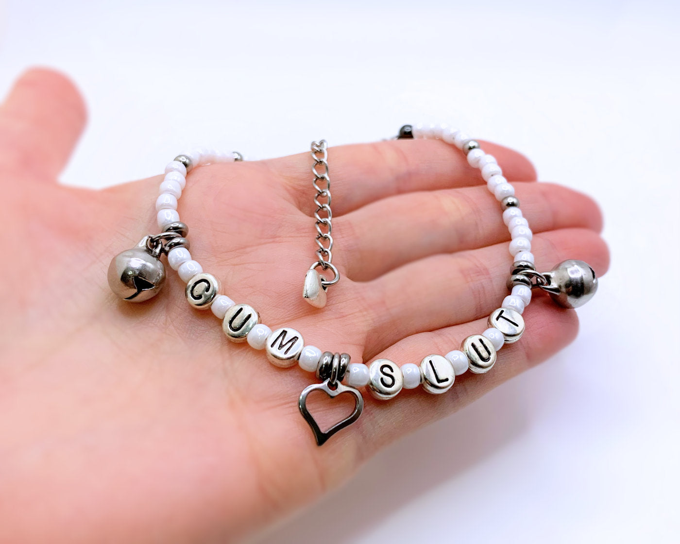 CumSlut Anklet Bracelet with Bell Charms