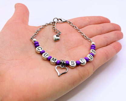 Hybrid Style Sexy CumSlut Anklet Bracelet with Heart Charm
