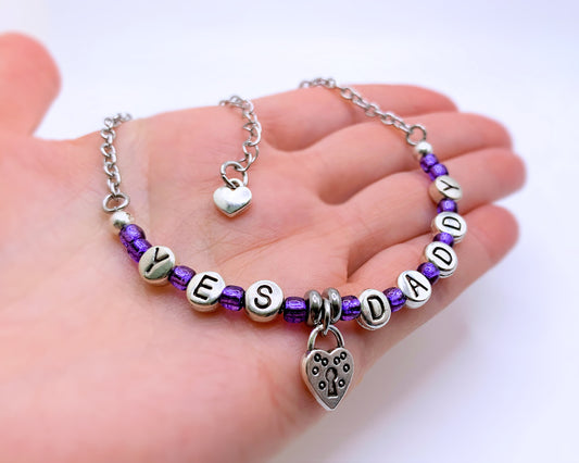 Yes Daddy Anklet Bracelet Choker BDSM  Bondage Jewelry