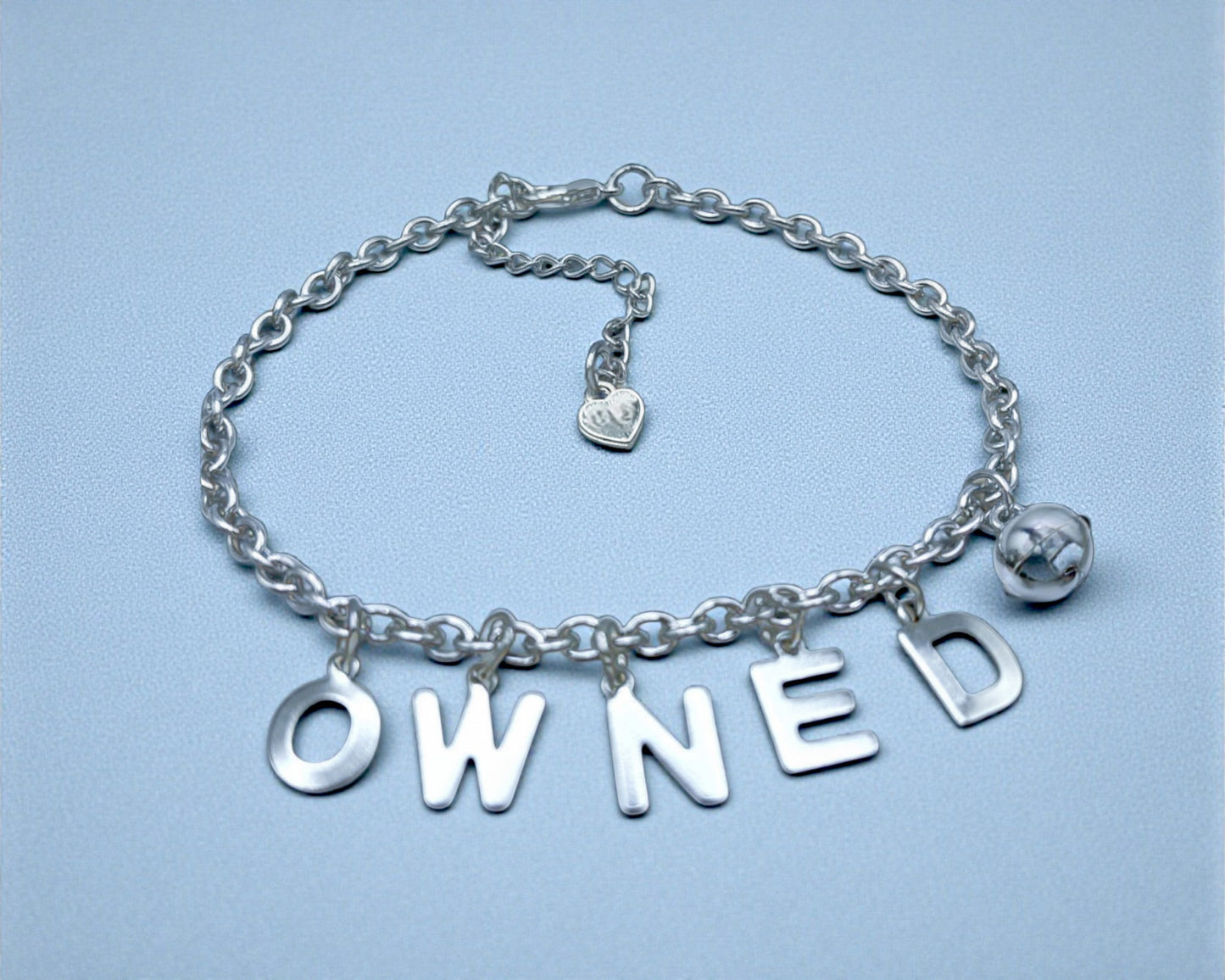 Owned Slave Anklet Bracelet Choker Chain w/Lock Charm