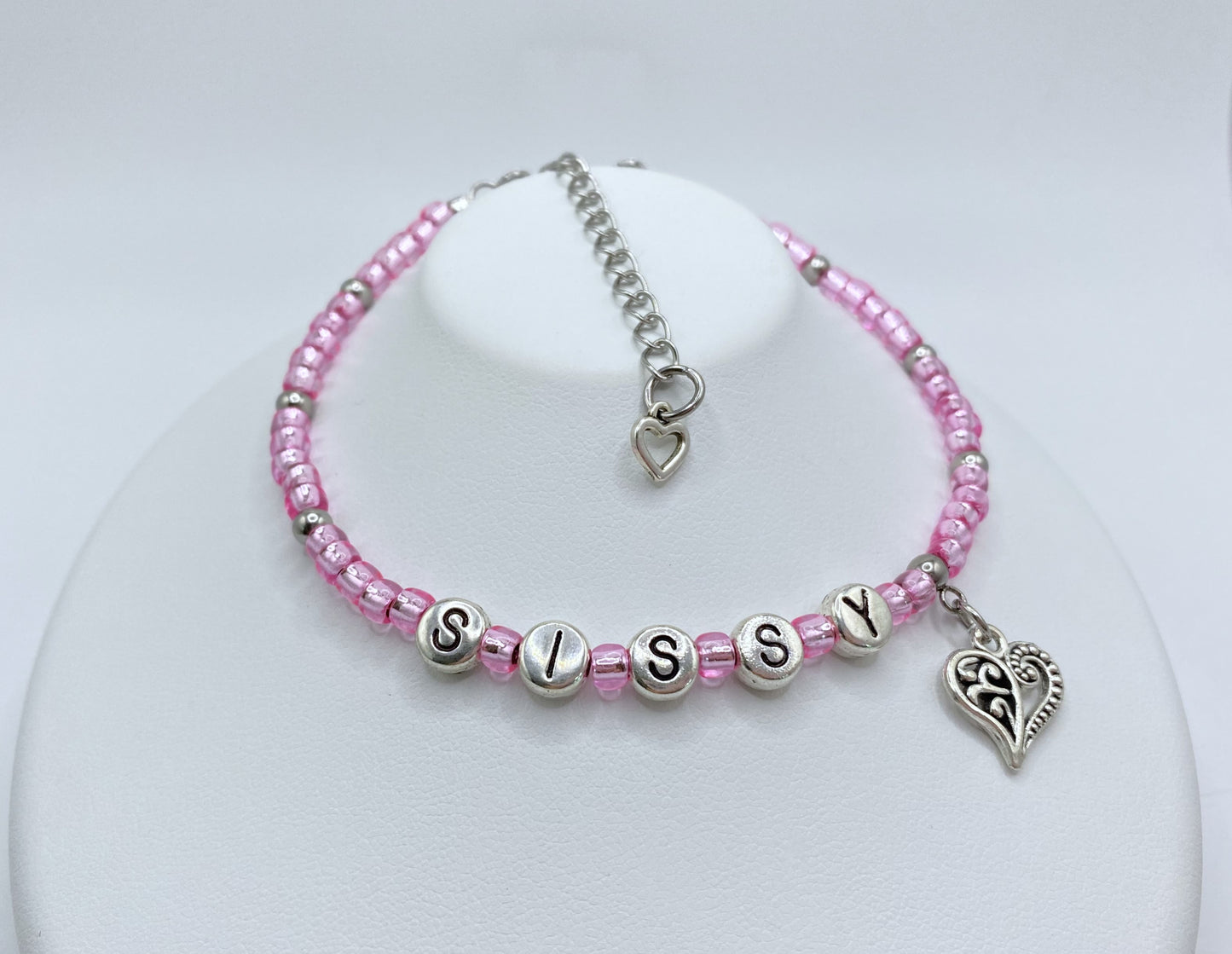 Sissy Anklet / Bracelet with Heart Charm