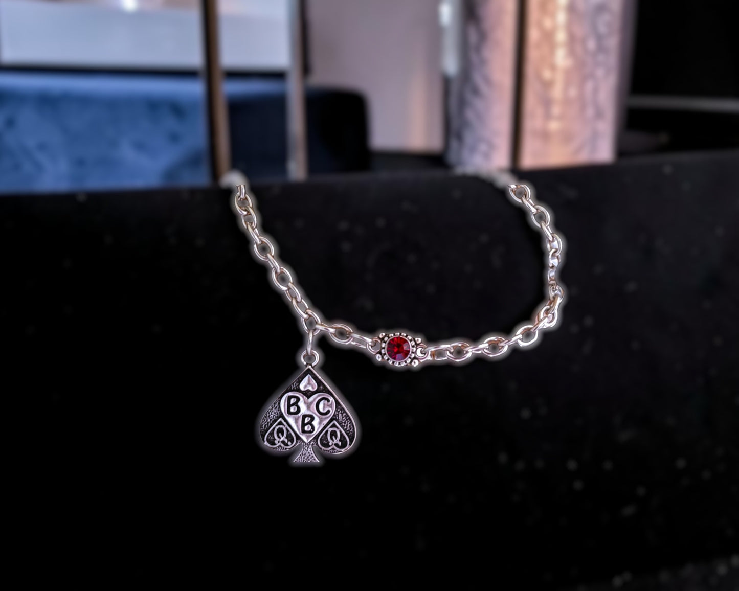 QOS Queen of Spades Chain With Vintage Charm