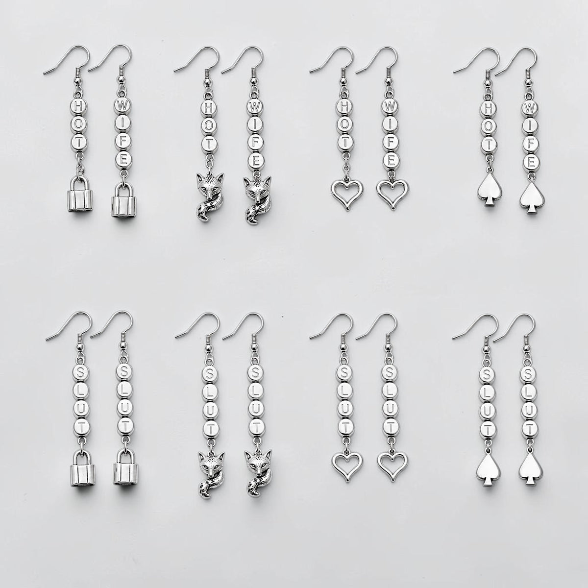 Slut Wife Hot Wife Custom Earrings for Her Stainless Steel