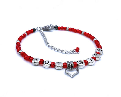 Hotwife Anklet / Bracelet with Heart Charm