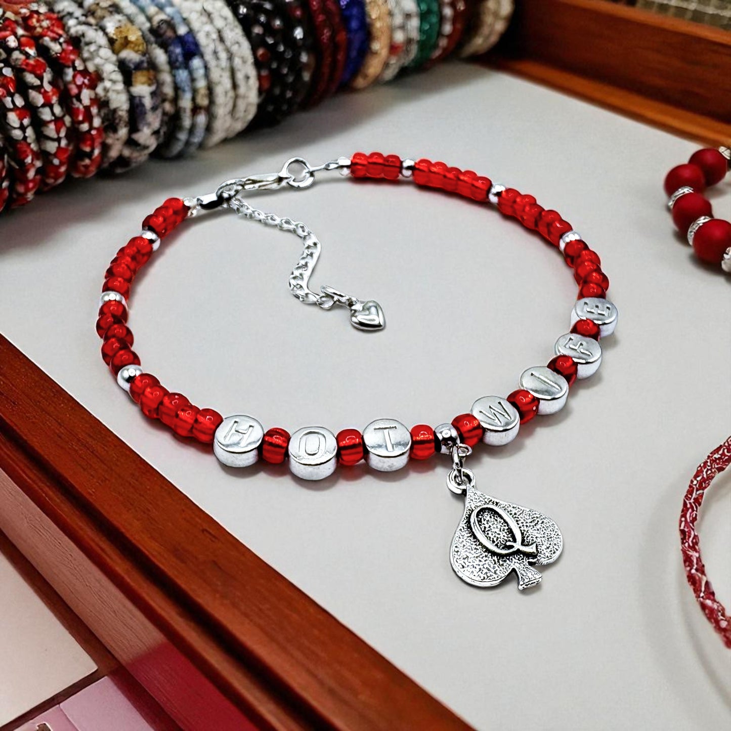 QOS BBC Hotwife Anklet / Bracelet w/ Queen of Spades Charm