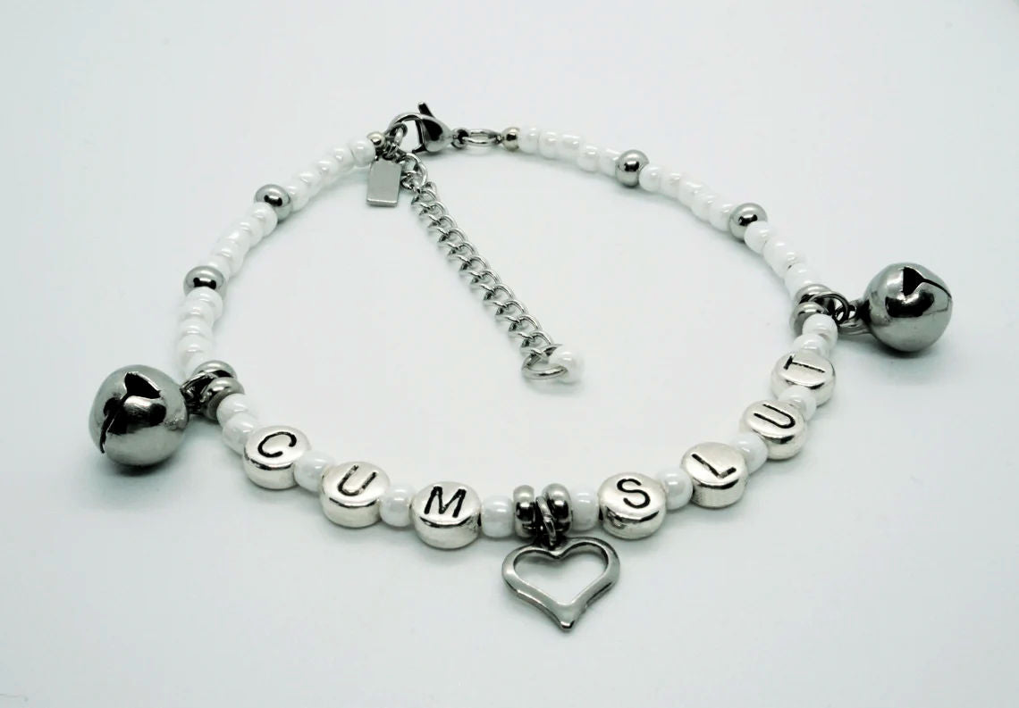 CumSlut Anklet Bracelet with Bell Charms