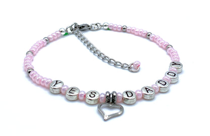 Yes Daddy Anklet / Bracelet w/ Heart Charm